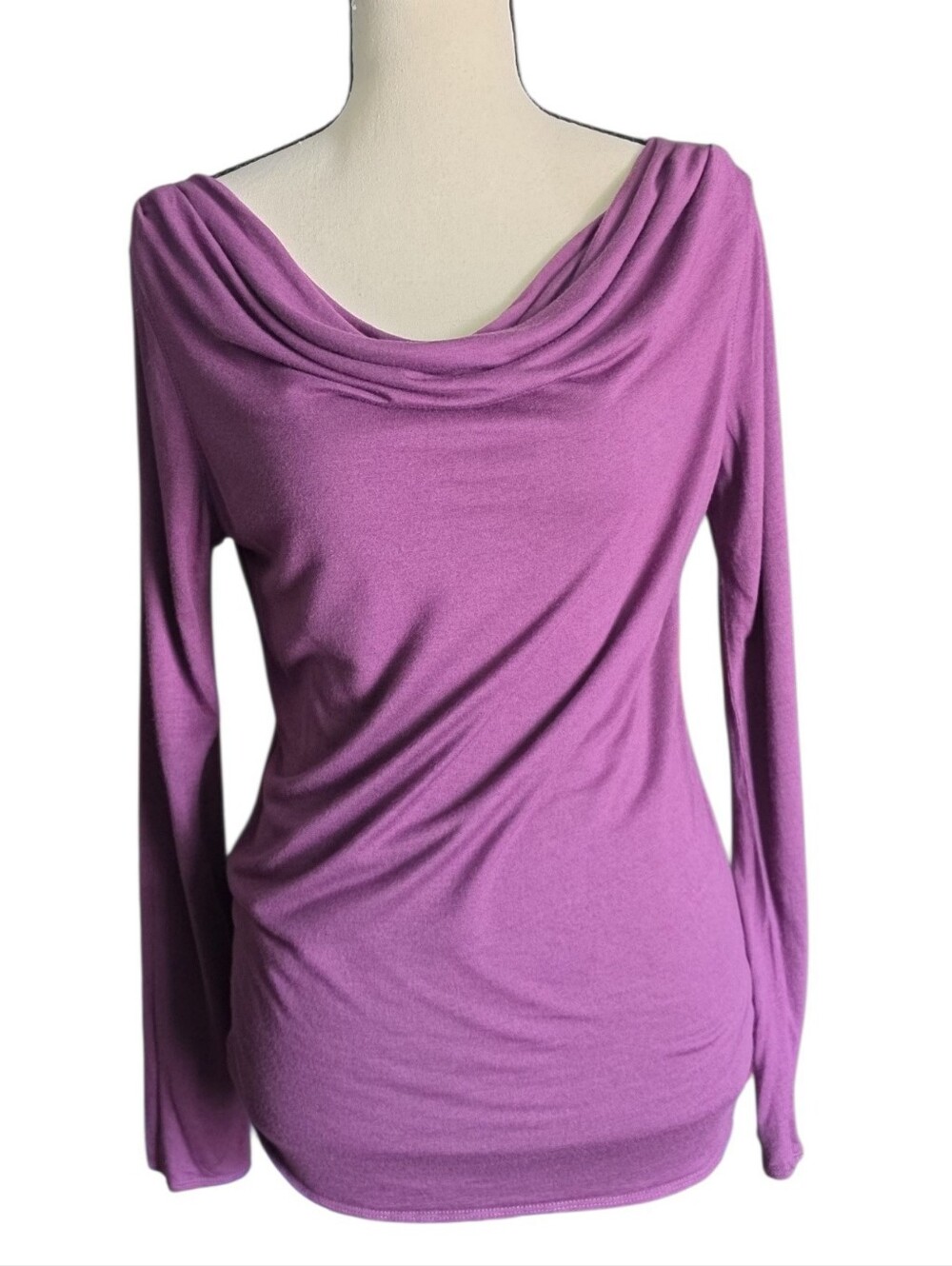 GAP Draped Cowl Neck Long-Sleeve Top-Size Small